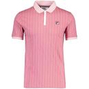 Fila Vintage BB1 Pinstripe Tennis Polo Shirt in Heather Rose