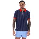 BB1 Fila Vintage Retro 70s Striped Polo Shirt N/R
