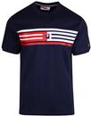 Bruno FILA VINTAGE Retro 80s F Box Stripe T-Shirt