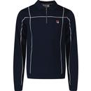 Challenger FILA VINTAGE Mod Zip Neck Knitted Polo