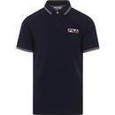 Connell FILA VINTAGE Retro Tipped Mod Polo in Navy
