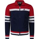 fila vintage mens courto colour block funnel neck zip track jacket chinese red navy