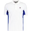 Evo Fila Vintage Pin Stripe Polo Shirt White/Blue 