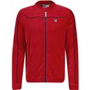 fila vintage mens fonzo retro 80s contrast piping detail zip velour track top red