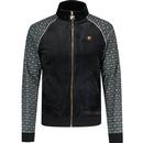 fila vintage mens albero fila gold edit geo print velour zip track jacket black