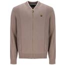 Fila Gold Ferguson Pointelle Panel Knit Track Cardigan in Mocha mannequin photo front