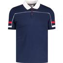 fila vintage mens grandslam 80s piping jersey polo tshirt fila navy white