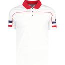 fila vintage mens grandslam 80s piping jersey polo tshirt white fila red