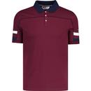 fila vintage mens grandslam 80s piping jersey polo tshirt windsor wine fila navy