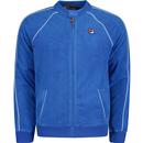 fila vintage mens grasso contrast piping detail towelling zip track jacket strong blue