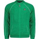 fila vintage mens grasso contrast piping detail towelling zip track jacket jelly bean green