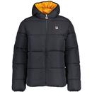Fila Vintage Harry Retro 90s Heavy Padded Puffer Jacket in Black and Yam