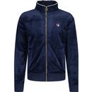 Fila Vintage Irving Retro 1980s Velour Track Jacket in Navy SS25MH013 410