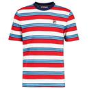 Fila Vintage Jesse Yarn Dye Stripe Pique Tee in Navy FW24MH004 410