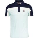 Fila Kaiser Cut and Sew Vintage Wash Polo in Blue Glass