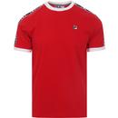 Luca FILA VINTAGE Taped Sleeve Ringer T-shirt RED 
