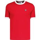 fila vintage mens marconi retro 70s ringer neck tshirt fila red white