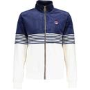 Merrick Stripe Velour Track Jacket in Navy by Fila Vintage 