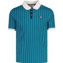 Fila Vintage BB1 Pinstripe Polo in Deep Lagoon Green LM1839AT 428