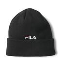 fila vintage embroidered logo beanie hat black