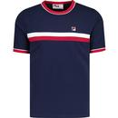 Fila Vintage Razee Chest Stripe 70s Tee in Navy LM181K91 410