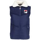 Fil Vintage Rossy Puffa Gilet in Navy FW23MH056 410
