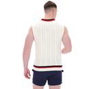 Rufus Fila Vintage Archive Cable Knit V-neck Vest 