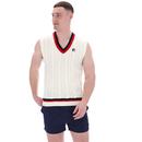 Rufus Fila Vintage Archive Cable Knit V-neck Vest 
