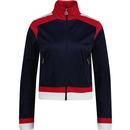 fila vintage womens sandy colour block zip track jacket navy red white