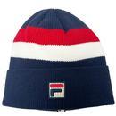 Fila Retro Stripe Knit Beanie Hat in Navy FHXF2212 410