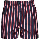 fila vintage mens parsa retro striped swim shorts navy red