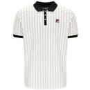 Fila Vintage BB1 Pinstripe Polo in Gardinia White and Black LM1839AT 132