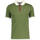 BB1 Fila Vintage Retro Striped Polo Shirt C/G/WW