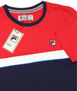 Lattea FILA VINTAGE Retro 70s Stripe Panel T-Shirt