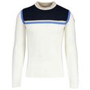 Fila Greyson Stripe Crew Neck Pullover in Gardenia