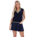 Fila Vintage Women's Jorja Retro Knitted Tank Top in Navy model photo front