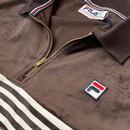 Lennox Fila Vintage Stripe Velour Polo Shirt SL/CB
