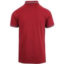Matcho FILA VINTAGE Retro 70s Tipped Polo Top RED