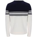 Nate Fila Vintage Crochet Knit Colour Block Crew N