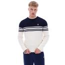 Nate Fila Vintage Crochet Knit Colour Block Crew N