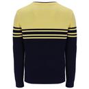 Nate Fila Vintage Crochet Knit Colour Block Crew P