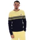 Nate Fila Vintage Crochet Knit Colour Block Crew P