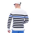 Rakulan Fila Vintage Crochet Knit Breton Jumper W