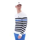 Rakulan Fila Vintage Crochet Knit Breton Jumper W