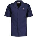 Fila Vintage Soren Retro 70s Revere Collar Shirt in Navy S23MH027 410