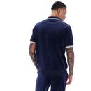 Terry Fila Vintage Zip Through Velour Polo Shirt N