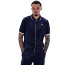 Fila Vintage Terry Velour Polo Shirt in Navy and Gardenia SS25MH032 410