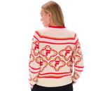 Deana FILA VINTAGE Womens Intarsia Knitted Sweater