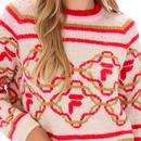 Deana FILA VINTAGE Womens Intarsia Knitted Sweater