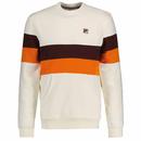 Fila Vintage Roman Retro 90s Block stripe Sweatshirt in Egret